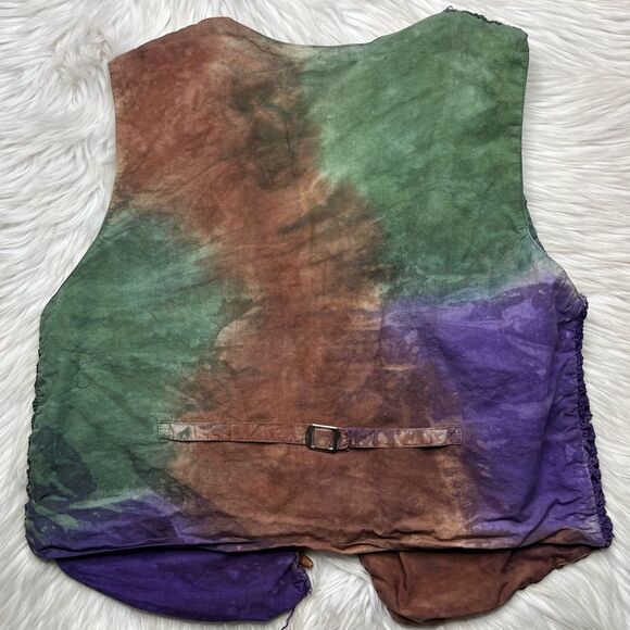 Raiment Fashion Tie Dye Knit Vintage Vest Purple Brown Size Medium - Picture 4 of 6